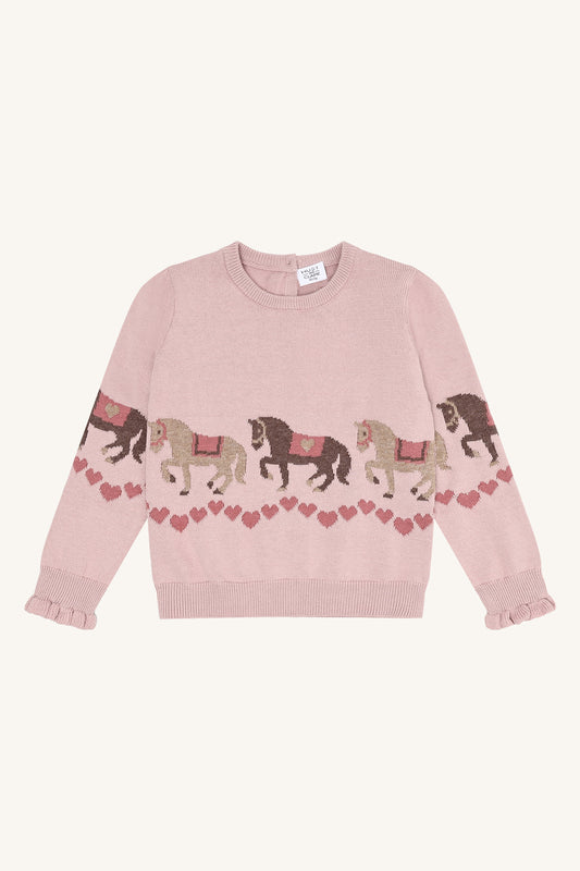 Hust & Claire "Pullover Pani Horse" - Adobe Rose