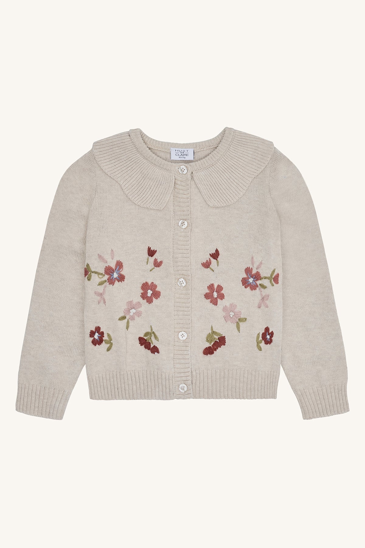 Hust & Claire "Strickjacke Camilia Flower" - Wheat Melange