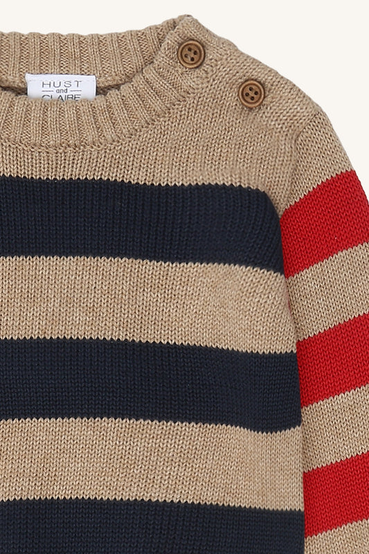 Hust & Claire "Pullover Pilou, gestreift" - Bisquit