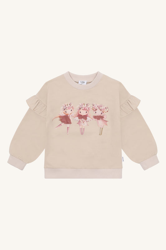 Hust & Claire "Sweatshirt Sicilia Magic" mit Rüsche - French Oak