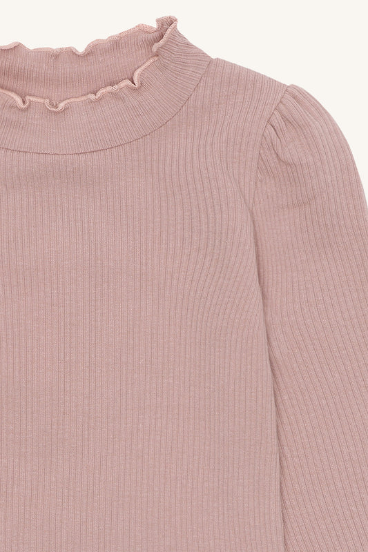 Hust & Claire "T-Shirt langarm Amma Solid" - Adobe Rose