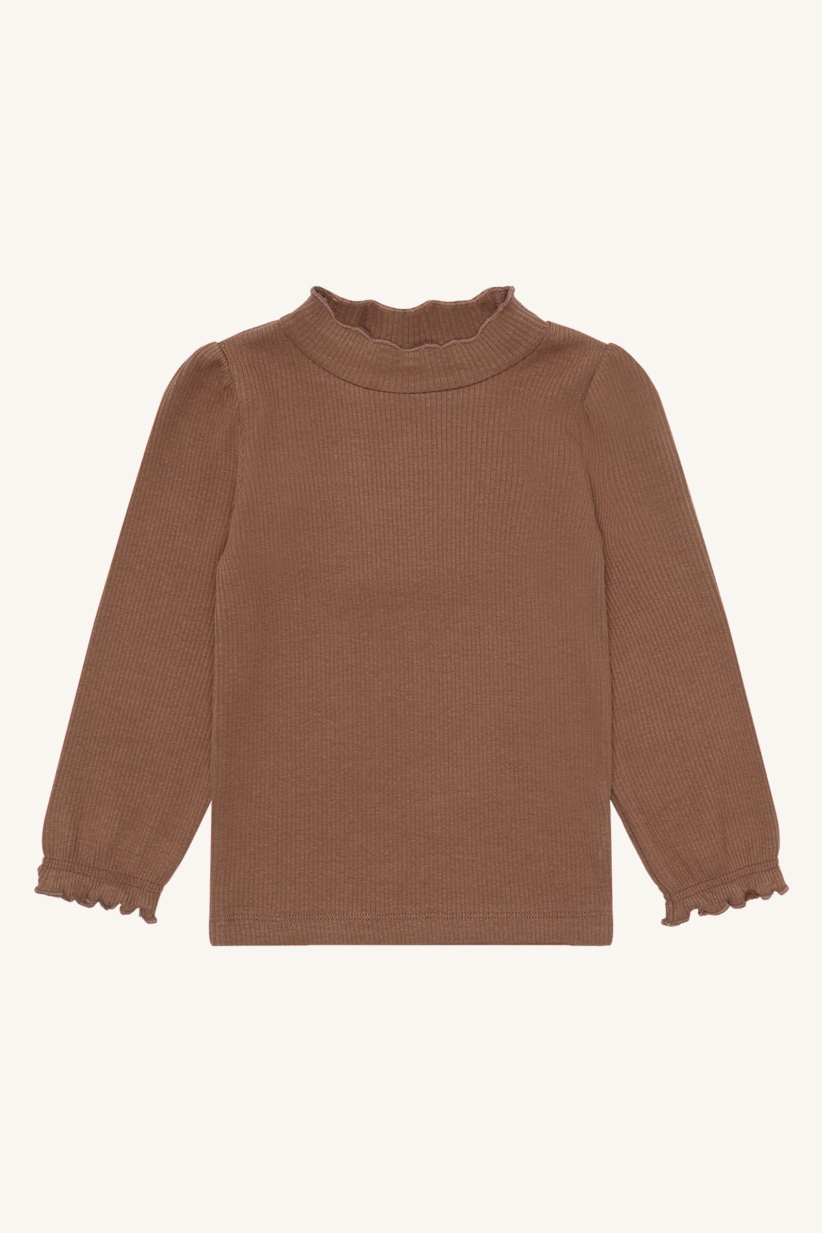 Hust & Claire "T-Shirt langarm Amma Solid" - Coca Mocha