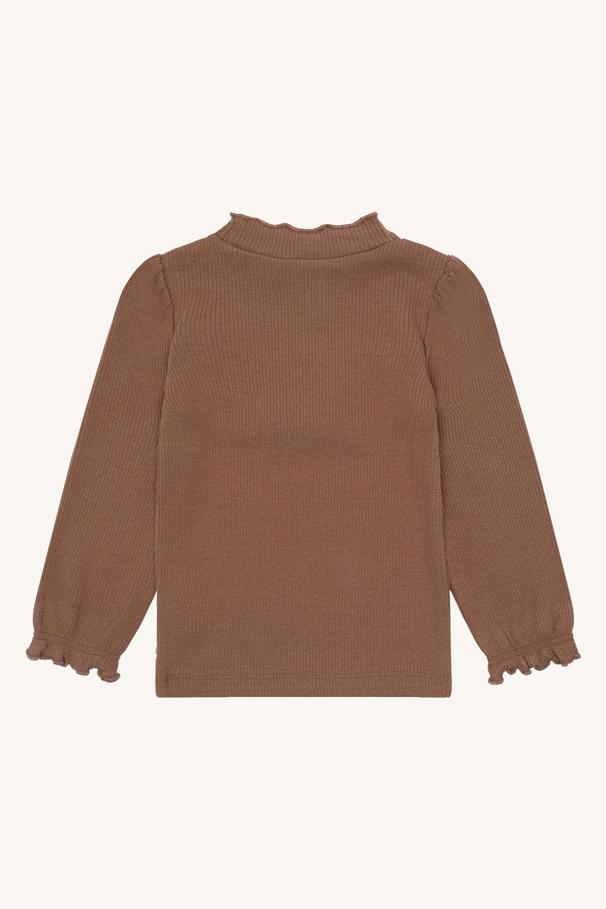 Hust & Claire "T-Shirt langarm Amma Solid" - Coca Mocha
