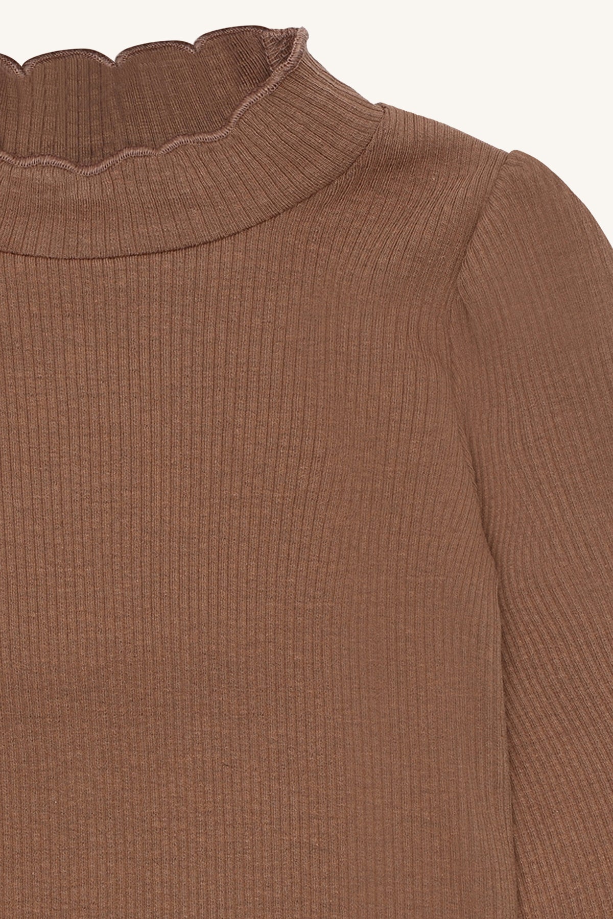 Hust & Claire "T-Shirt langarm Amma Solid" - Coca Mocha