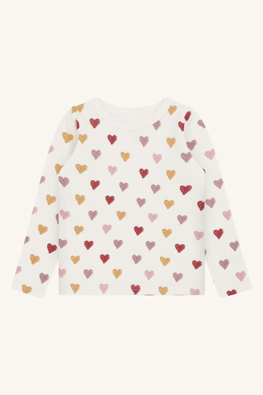 Hust & Claire "T-Shirt langarm Abba Herzchen" - Off White
