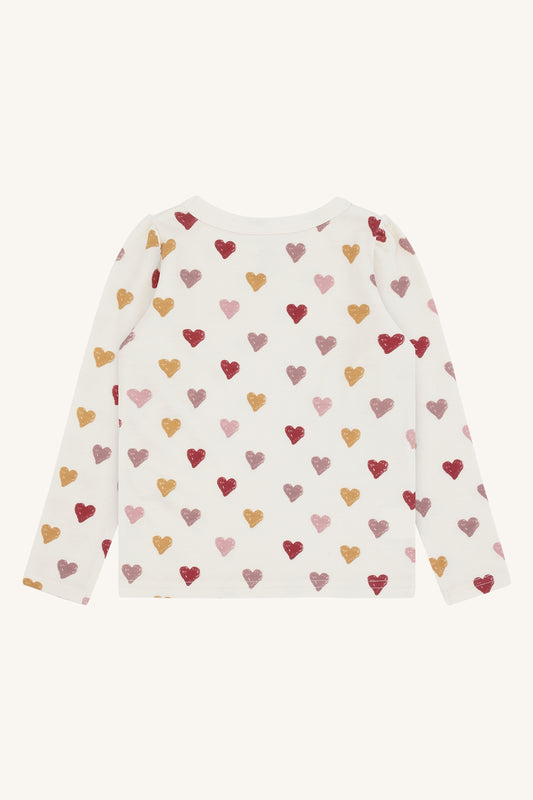 Hust & Claire "T-Shirt langarm Abba Herzchen" - Off White
