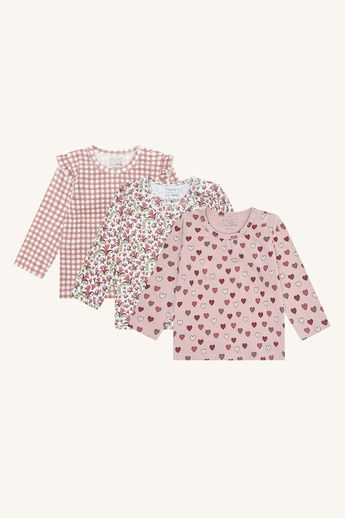 Hust & Claire "T-Shirt langarm Alda" 3er Pack - Adobe Rose