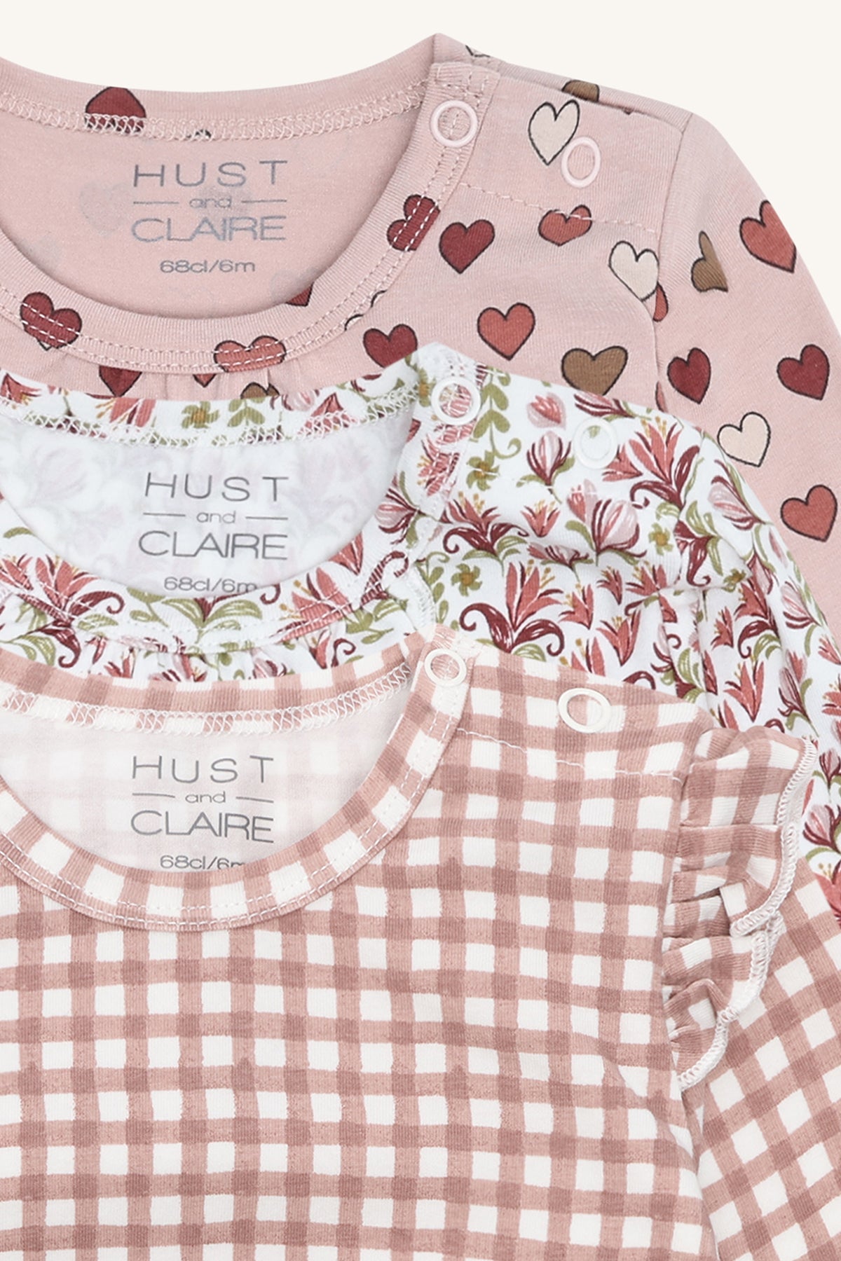 Hust & Claire "T-Shirt langarm Alda" 3er Pack - Adobe Rose