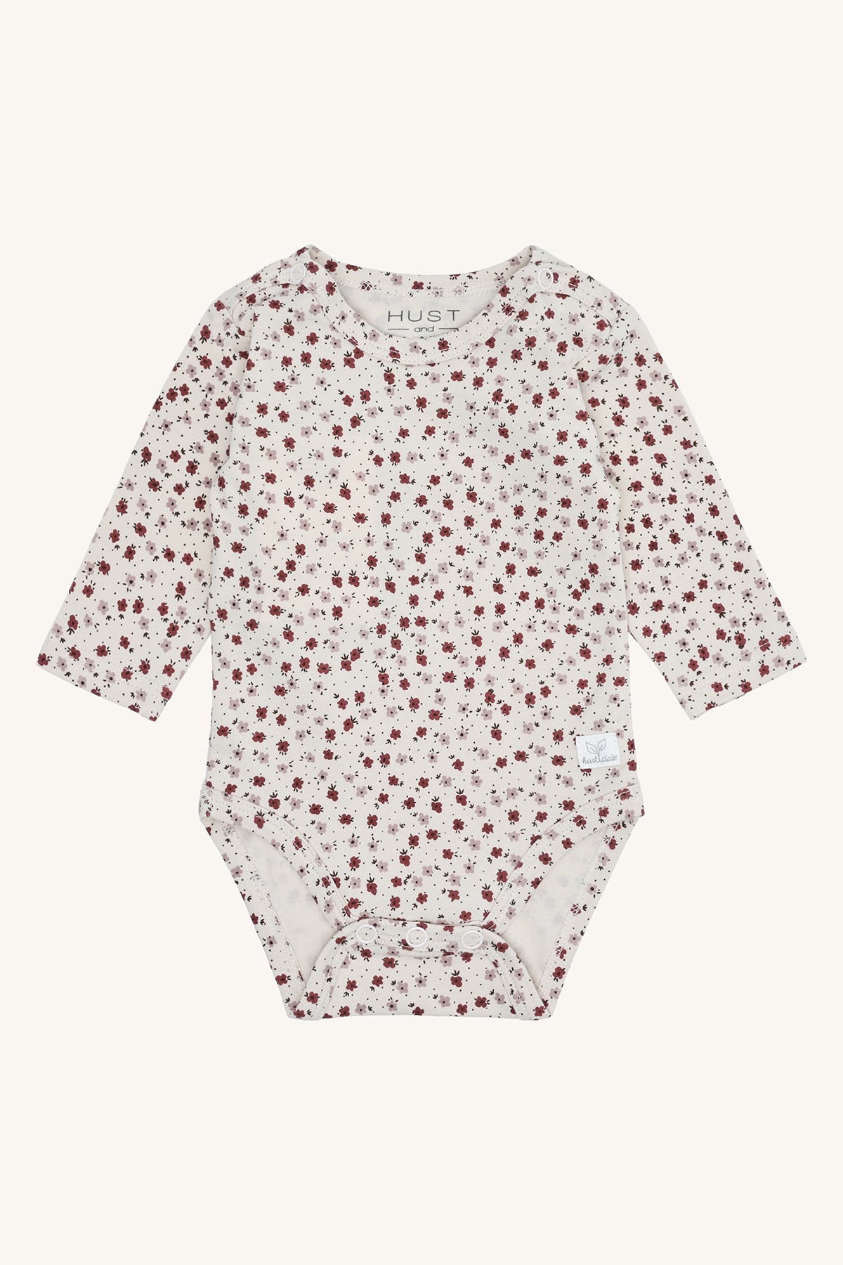 Hust & Claire "Body langarm Bebe" mit Blümchen Druck - Gray mom