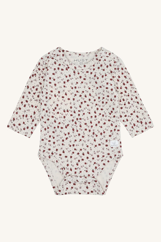Hust & Claire "Body langarm Bebe" mit Blümchen Druck - Gray mom