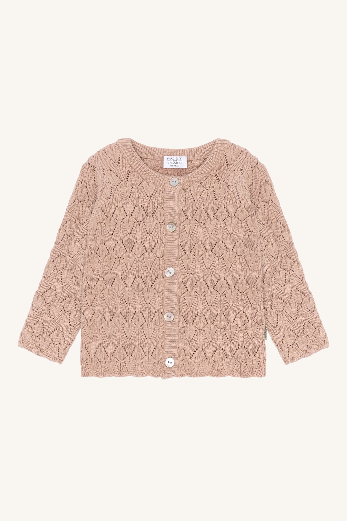 Hust & Claire "Strickjacke Cilja Pointelle" - Rugby Tan
