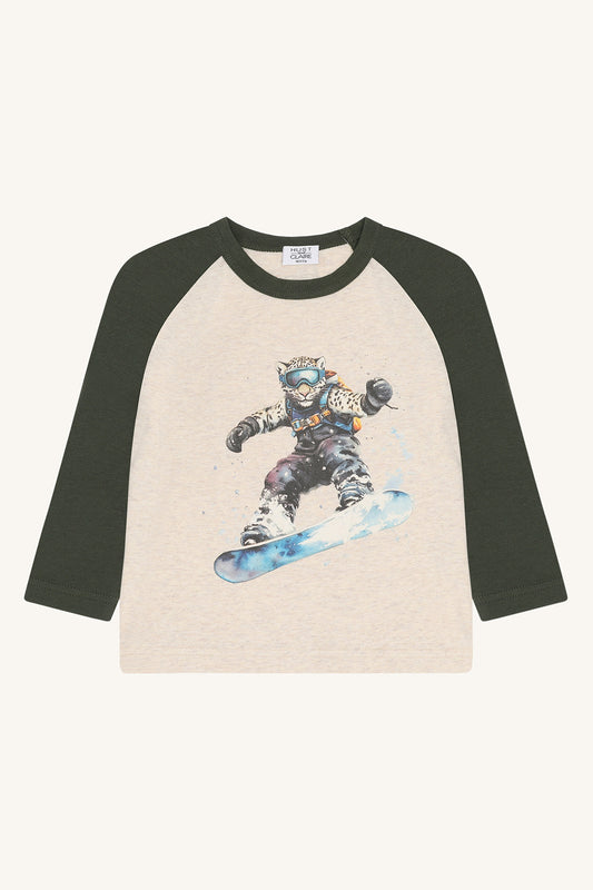 Hust & Claire "T-Shirt langarm Anton Snowboard" - Wheat Melange
