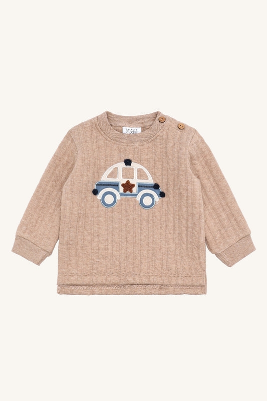 Hust & Claire "Sweatshirt Sofus Polizeiauto" - Bisquit