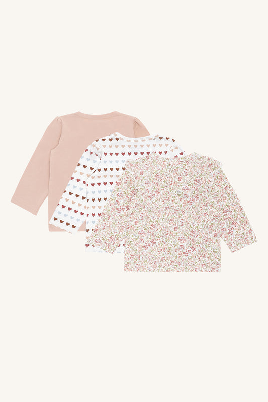Hust & Claire "T-Shirt Alda langarm 3er Pack" - Rugby Tan