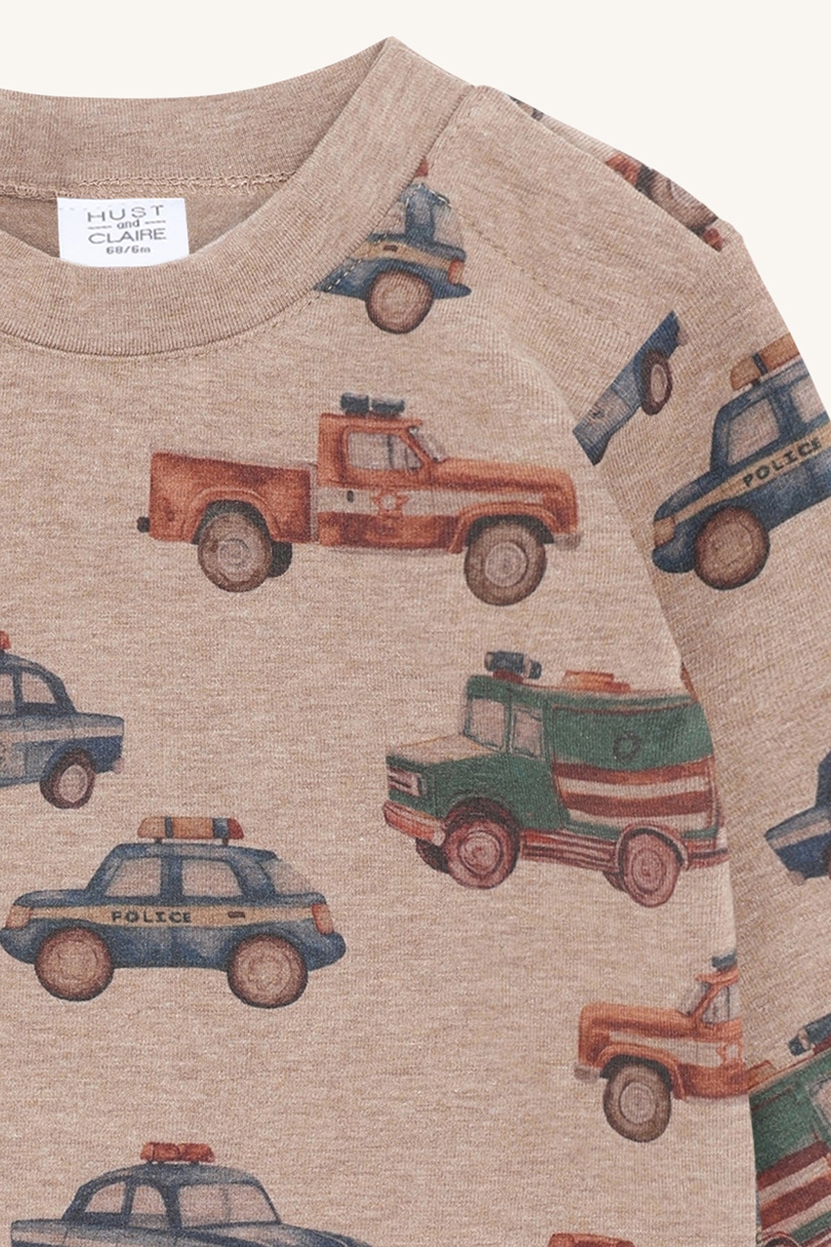 Hust & Claire "T-Shirt langarm Anton Police Cars" - Bisquit