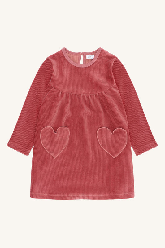 Hust & Claire "Velour-Kleid Donna solid" - Dry rose