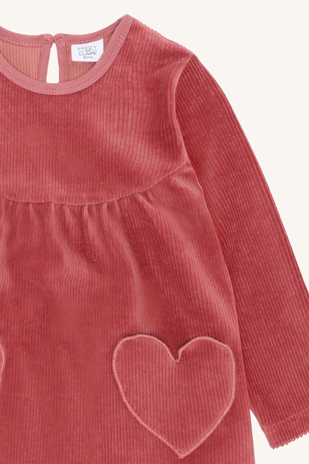 Hust & Claire "Velour-Kleid Donna solid" - Dry rose