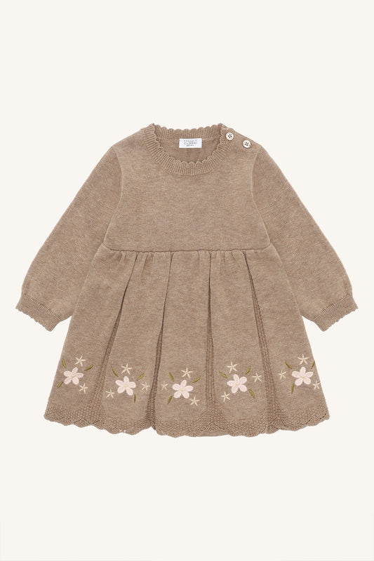 Hust & Claire "Strick-Kleid Klara Flower" - Bisquit