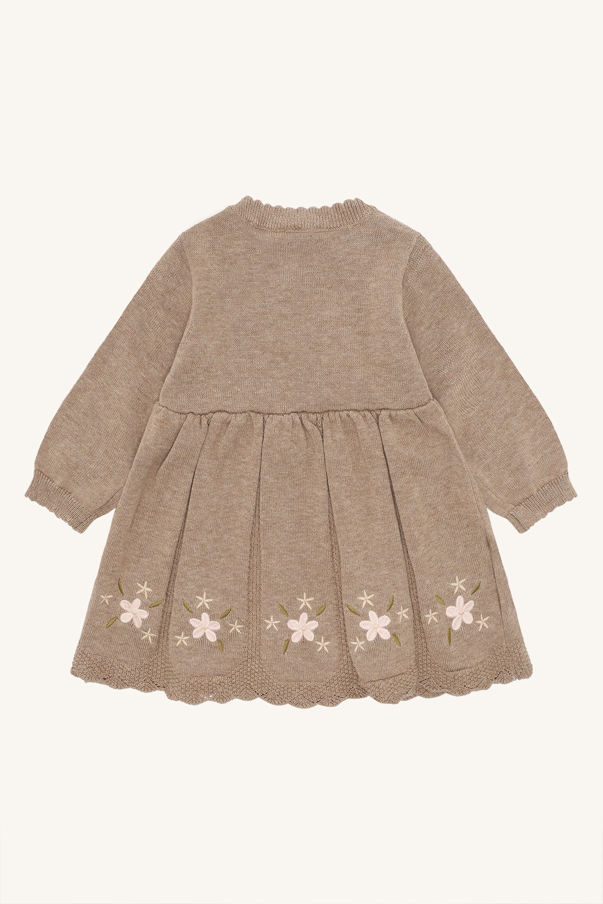 Hust & Claire "Strick-Kleid Klara Flower" - Bisquit