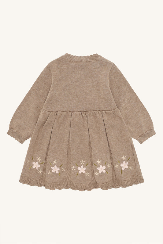 Hust & Claire "Strick-Kleid Klara Flower" - Bisquit