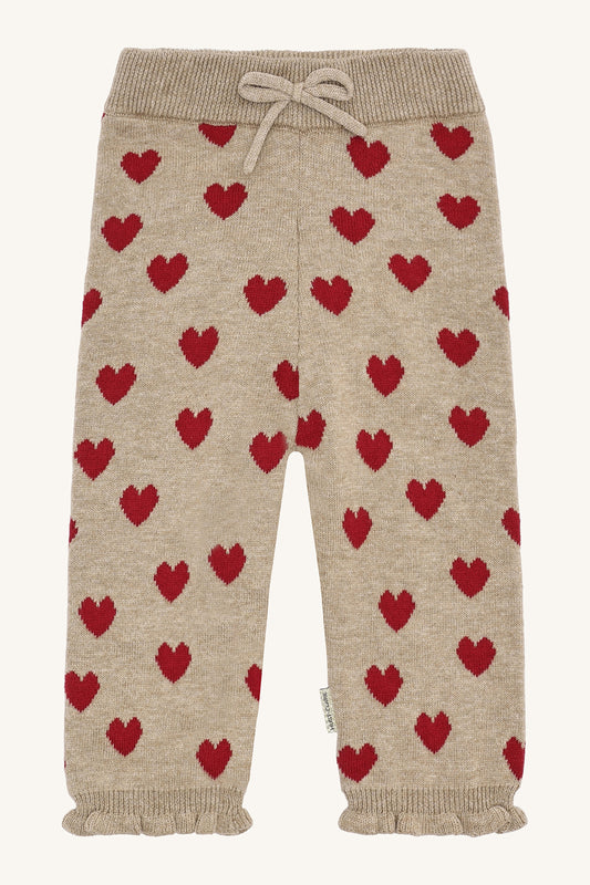 Hust & Claire "Strickhose" mit Herzchen - Biscuit