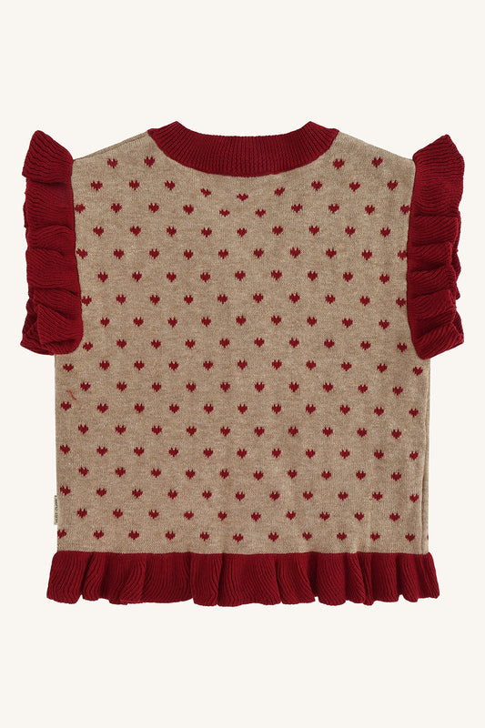 Hust & Claire "Strick Pullunder" mit Herzchen - Biscuit