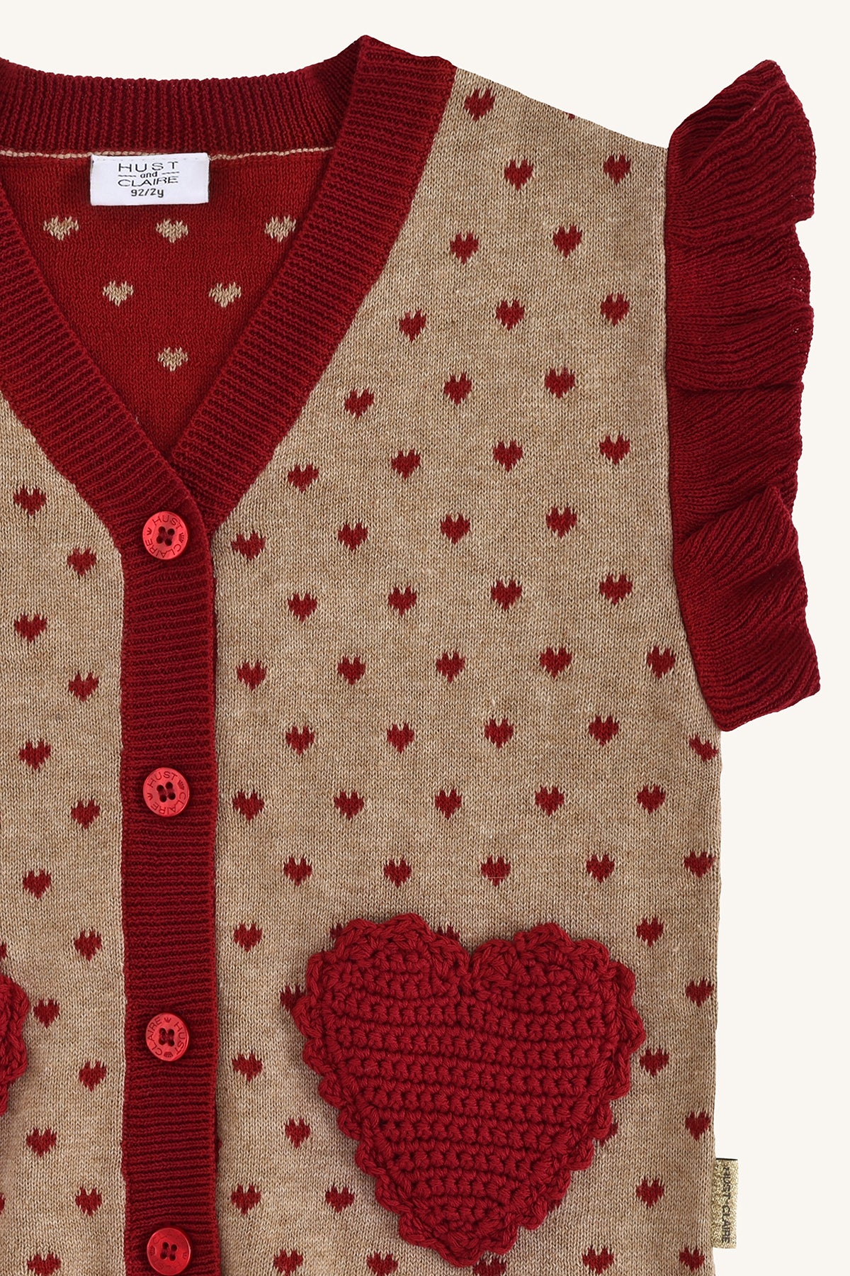 Hust & Claire "Strick Pullunder" mit Herzchen - Biscuit