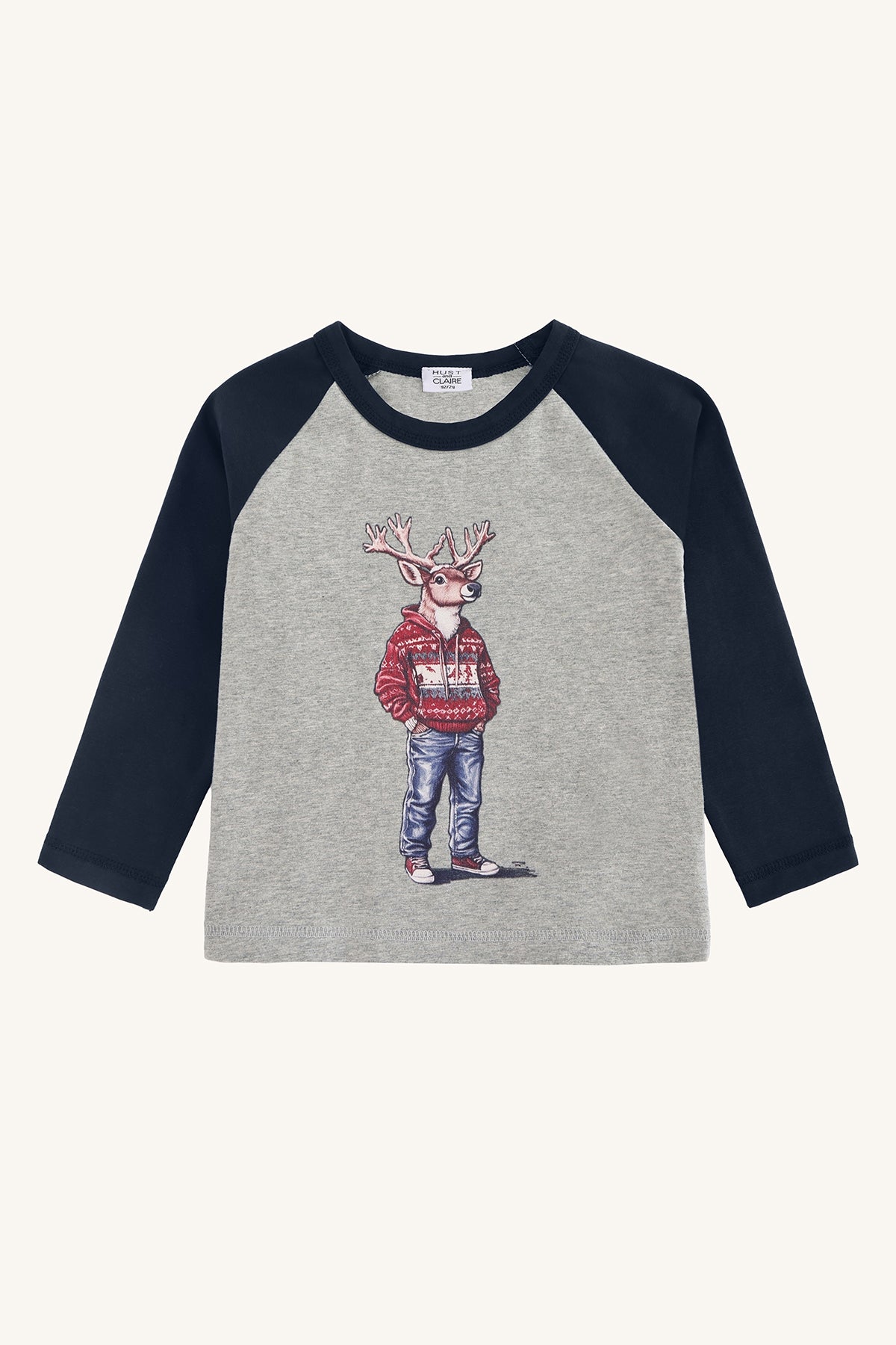 Hust & Claire "T-Shirt langarm" mit Druck - Soft Grey Melange