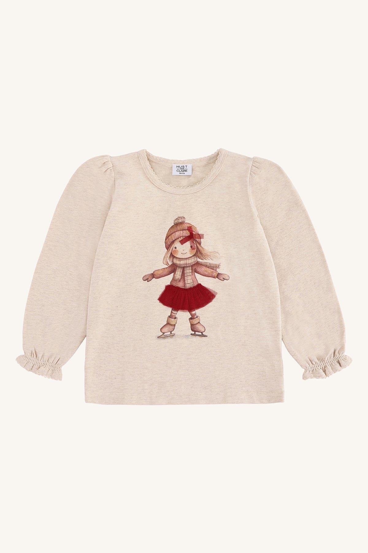 Hust & Claire "Langarmshirt" mit Druck - Wheat Melange