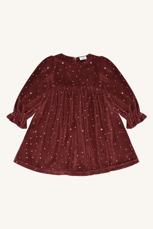 Hust & Claire "Samtkleid" mit Herzchen - New Maroon