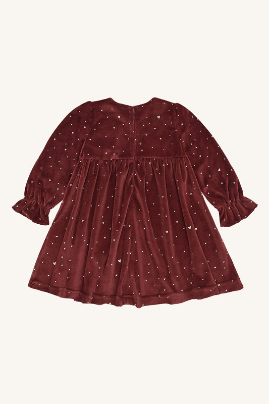 Hust & Claire "Samtkleid" mit Herzchen - New Maroon
