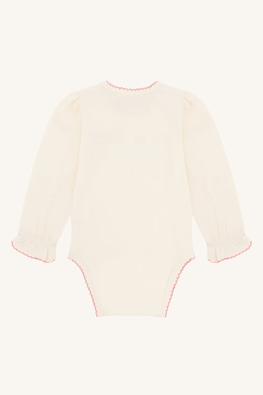 Hust & Claire Body langarm Britt mit Stickerei - Ivory
