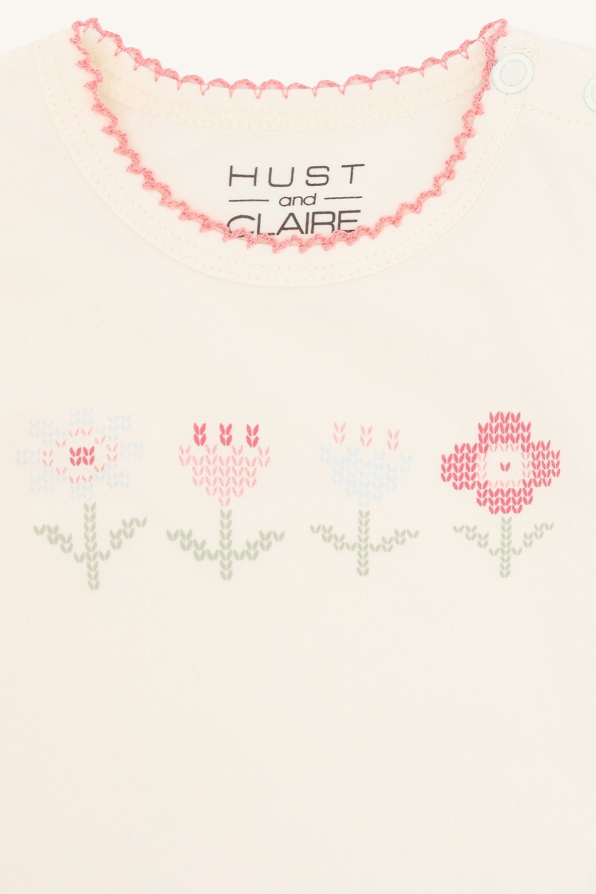 Hust & Claire Body langarm Britt mit Stickerei - Ivory