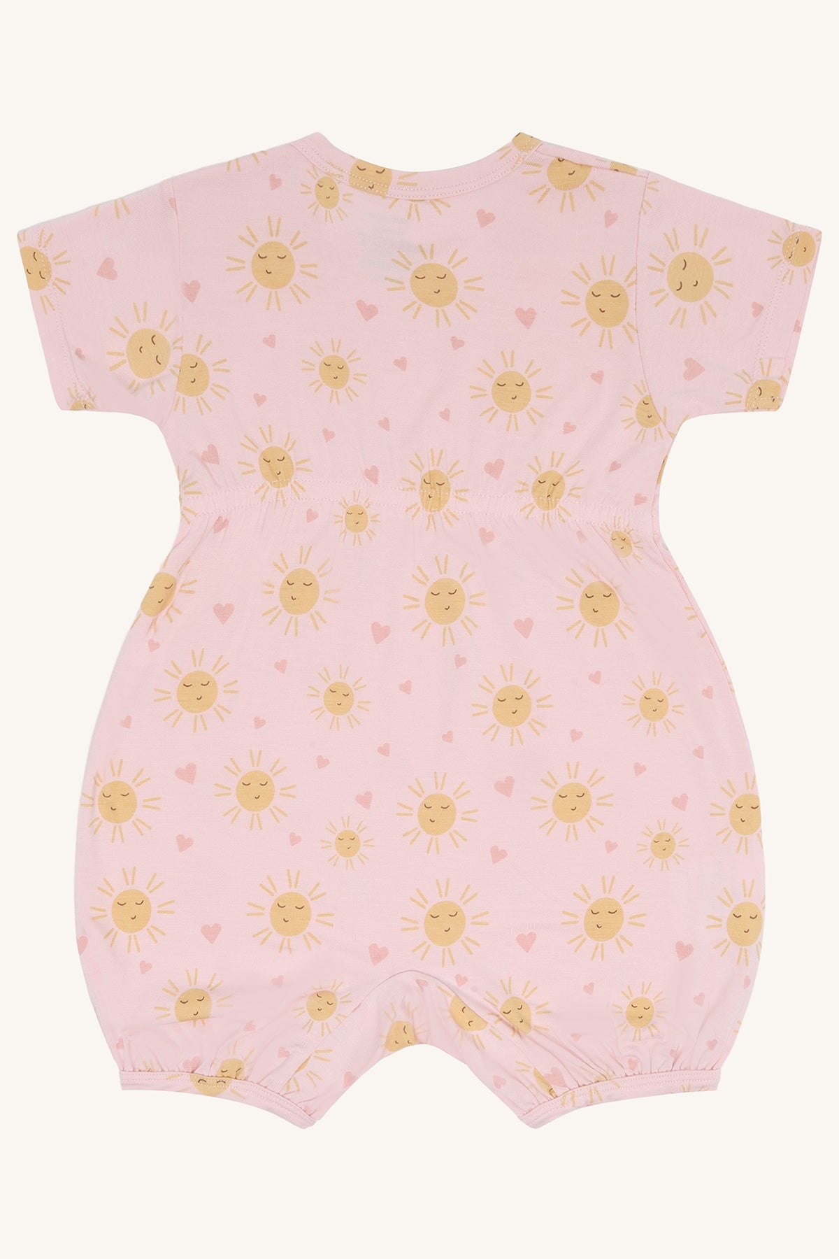Hust & Caire Sommerstrampler Milu, allover Druck Sonne - Chalk Pink