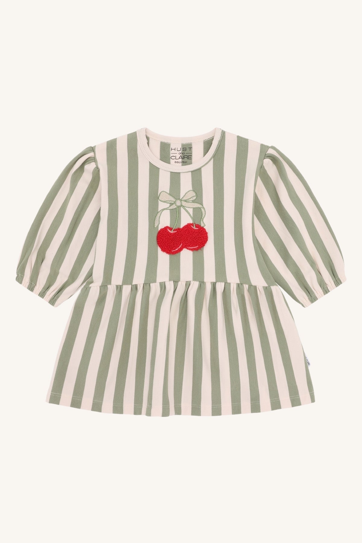 Hust & Claire Kleid, gestreift mit Kirschen -