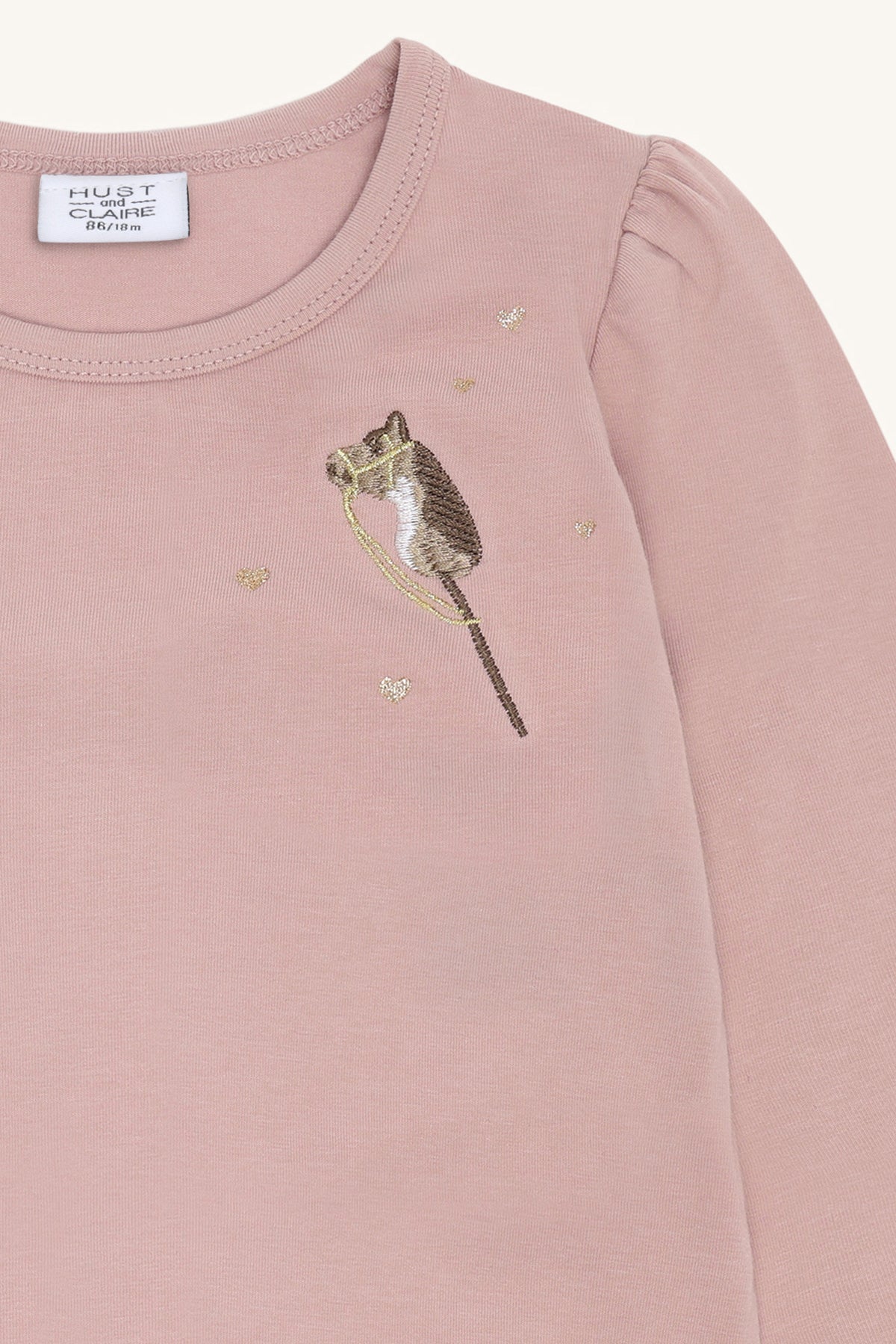 Hust & Claire "T-Shirt" langarm Alma Horse - Rose