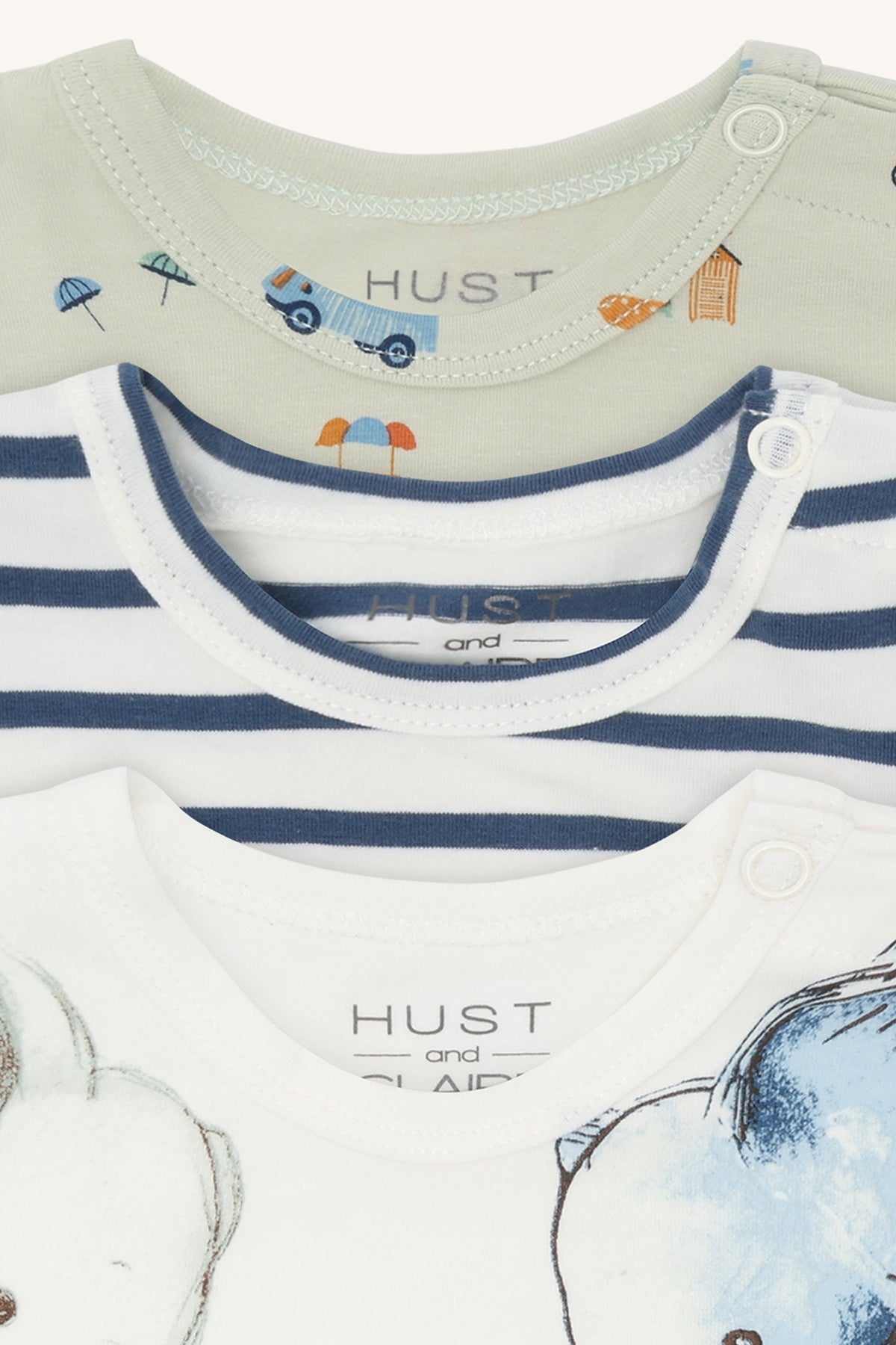 Hust & Claire T-Shirts Albert 3er Pack - Green Foam