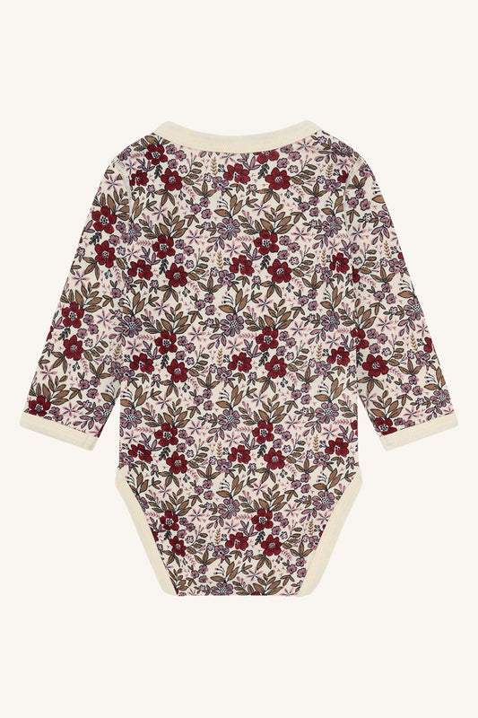 Hust & Claire "Body langarm" Bambus, allover Print - Off White