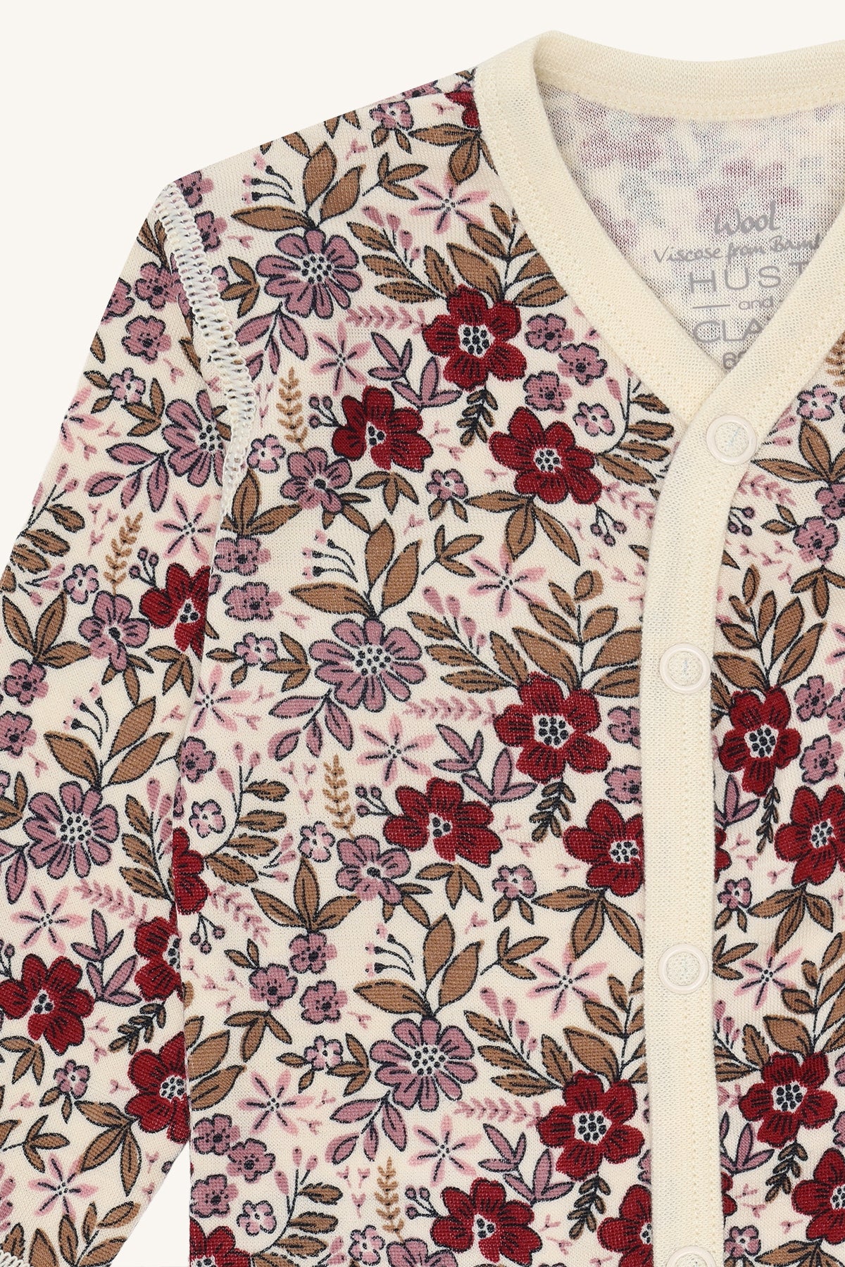 Hust & Claire "Strampler" Bambus, allover Print - Off White