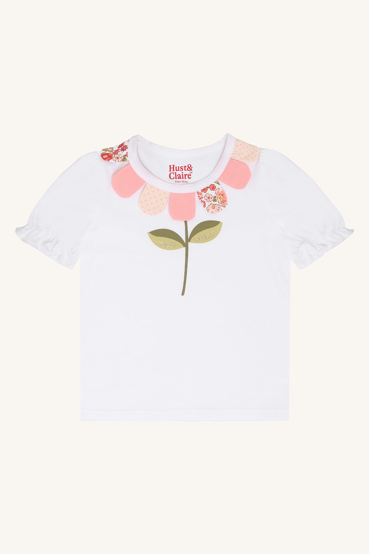 Hust & Claire T-Shirt mit außergewöhnlichem Kragen - Weiß