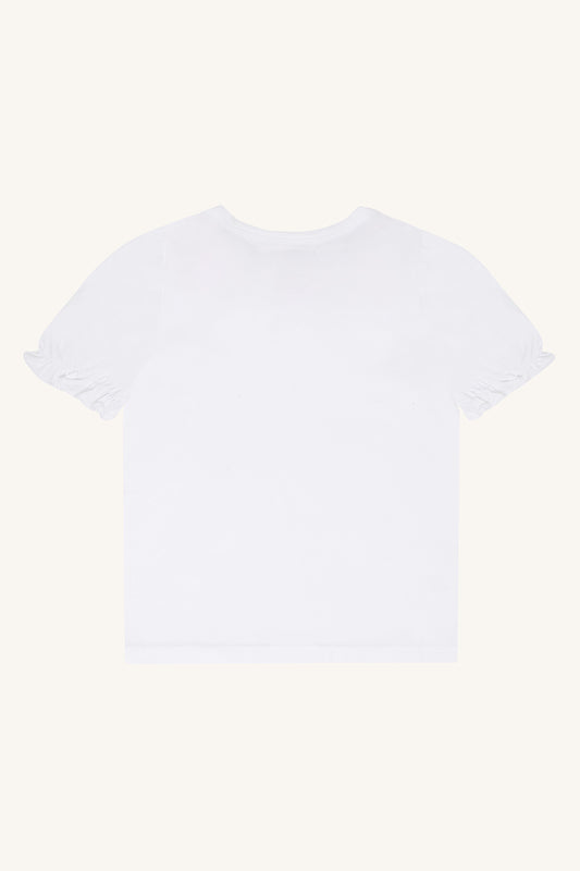 Hust & Claire T-Shirt mit außergewöhnlichem Kragen - Weiß