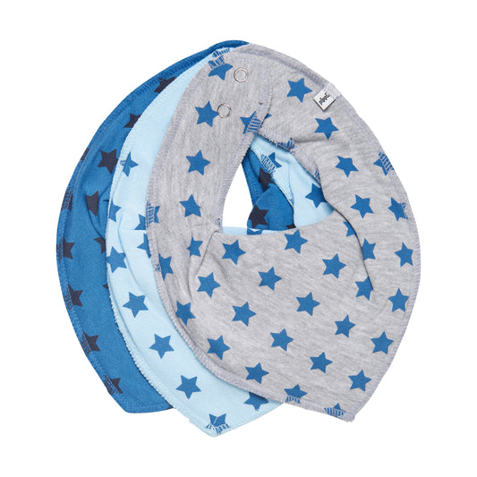 Pippi "Bandana" mit Sternen 3er Pack - Blau/Hellblau/Grau