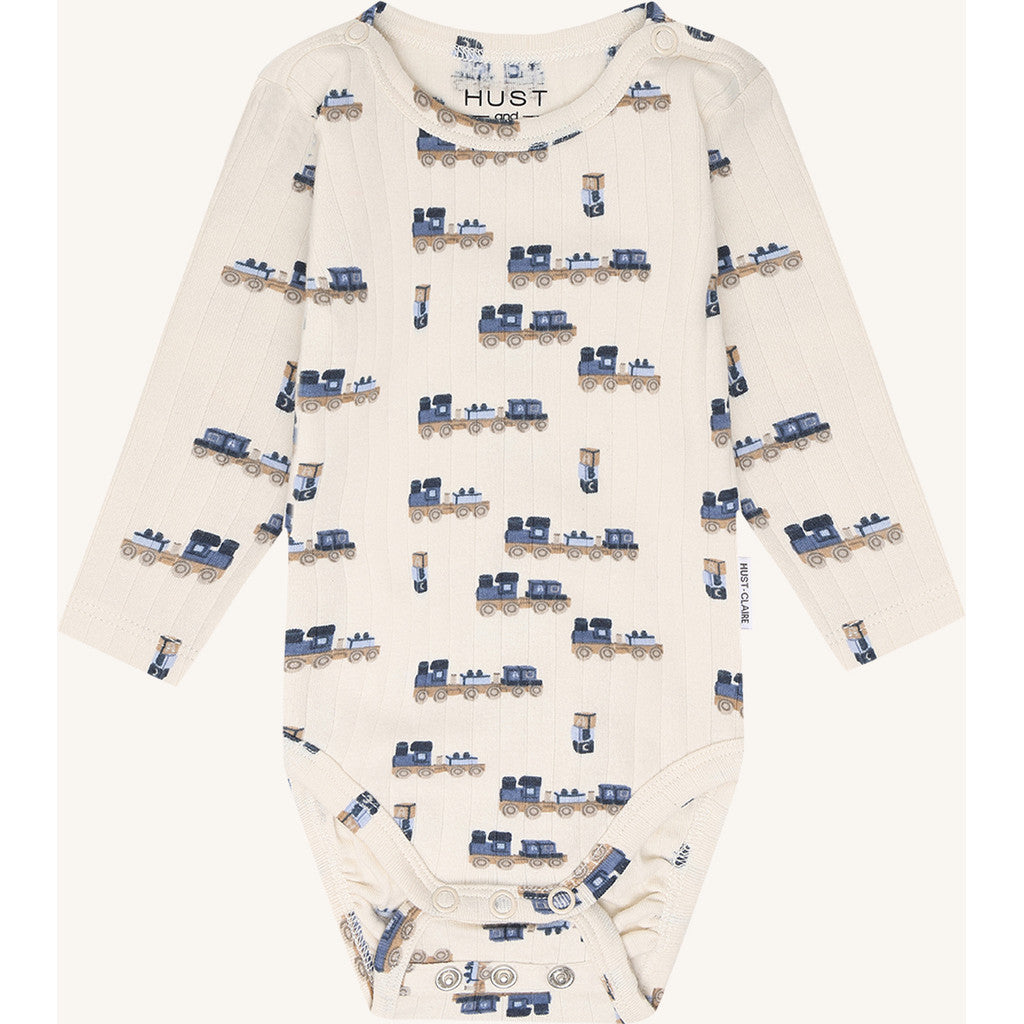 Hust & Claire Body langarm mit Print - Off White