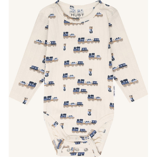 Hust & Claire Body langarm mit Print - Off White