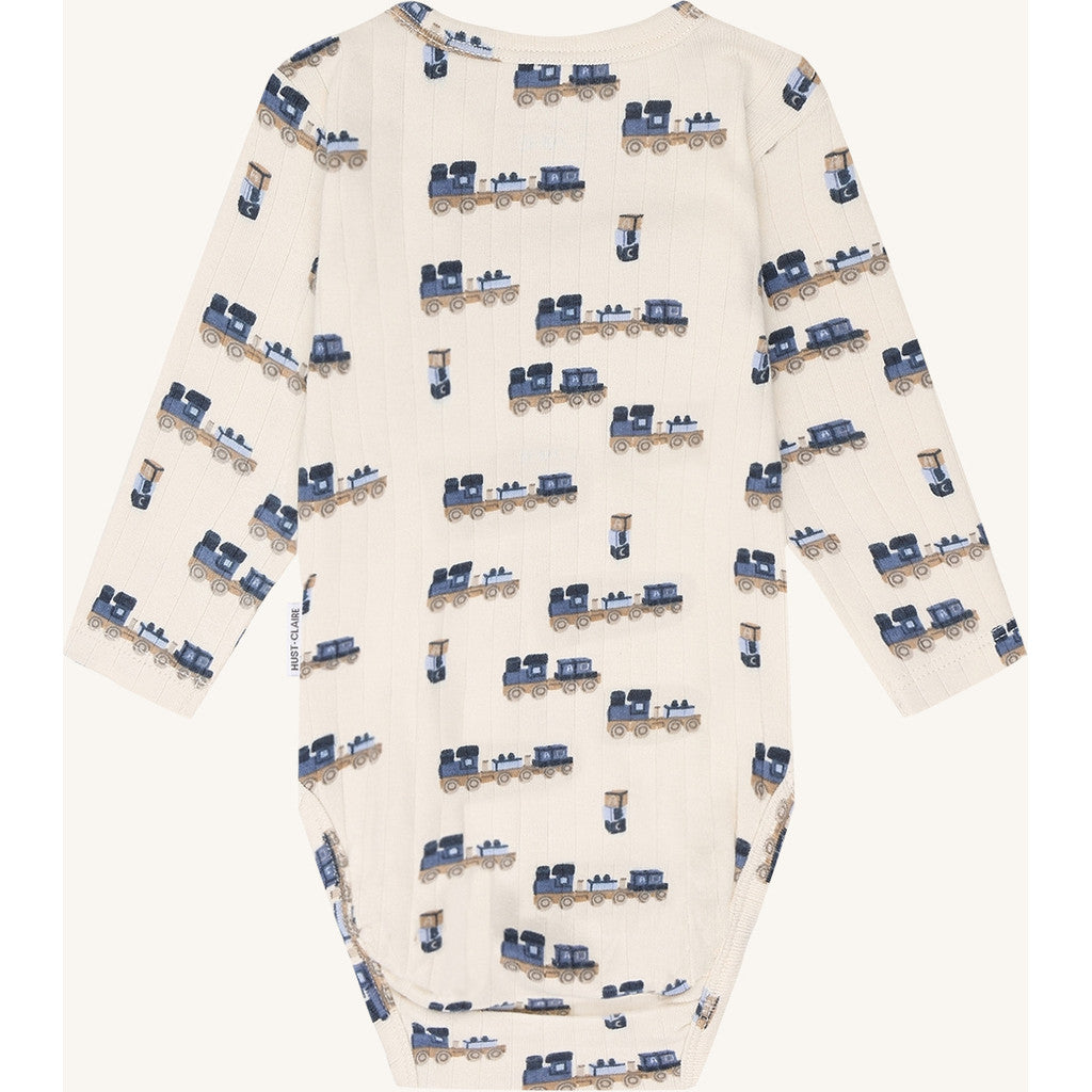 Hust & Claire Body langarm mit Print - Off White
