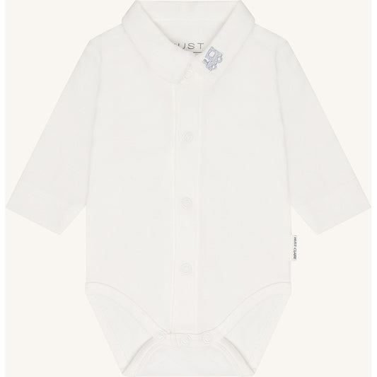 Hust & Claire Body langarm mit kleiner Stickerei am Kragen -  Ivory