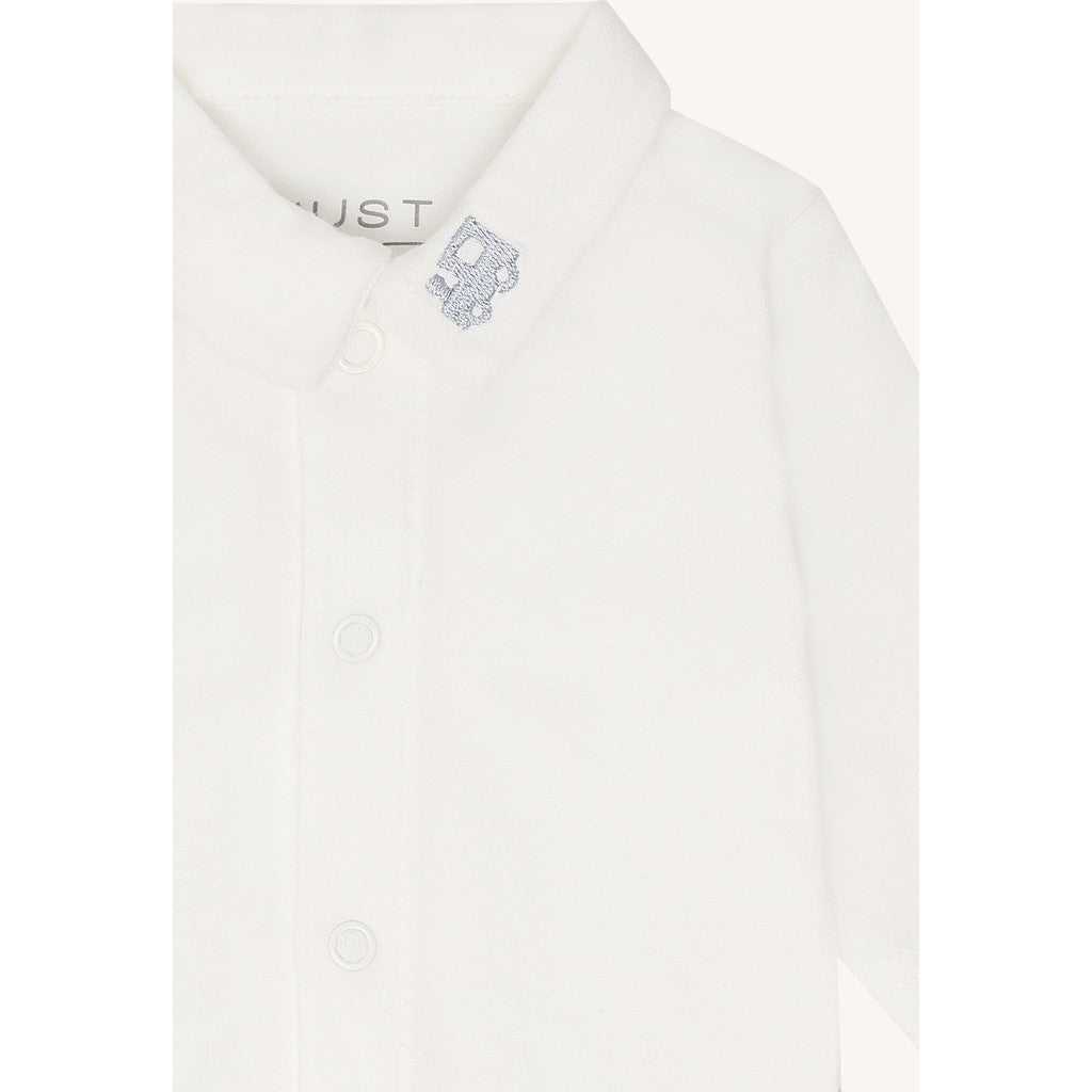 Hust & Claire Body langarm mit kleiner Stickerei am Kragen -  Ivory