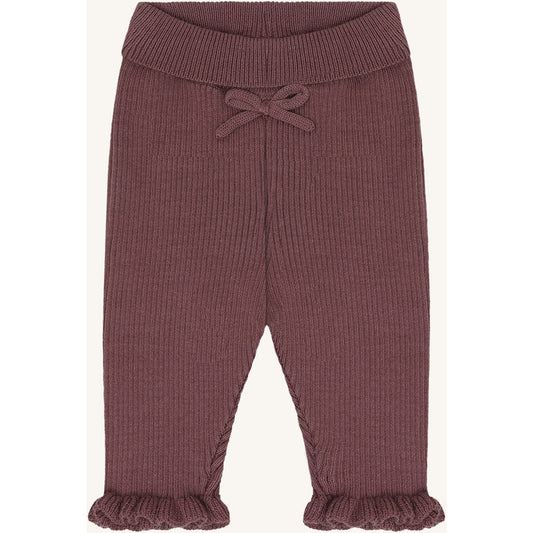 Hust & Claire Strickhose mit kleiner Schleife - Plum