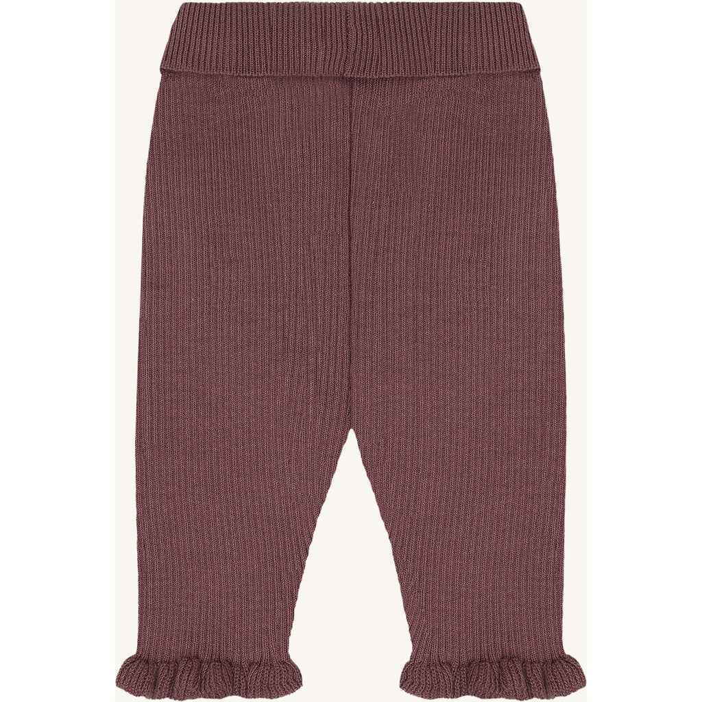 Hust & Claire Strickhose mit kleiner Schleife - Plum