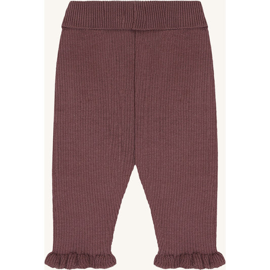 Hust & Claire Strickhose mit kleiner Schleife - Plum